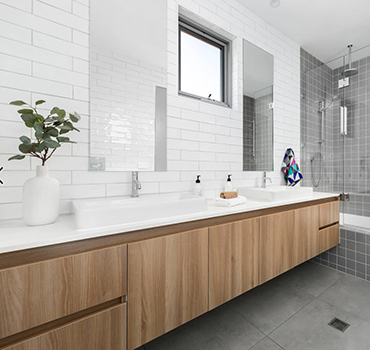 Custom Brown Bathroom Vanity Design