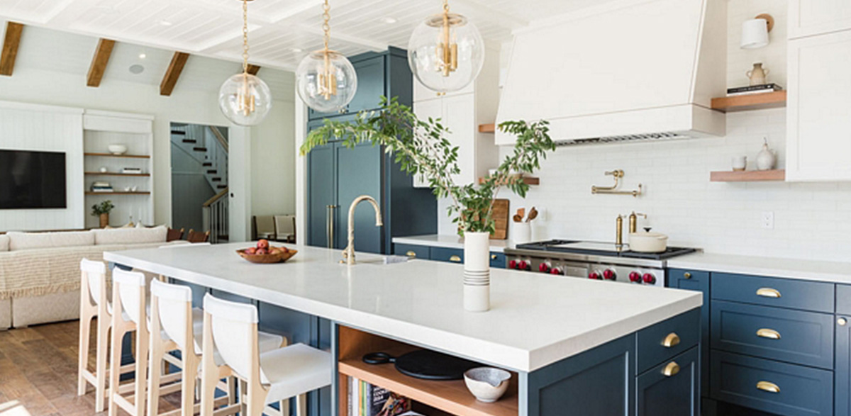 navy kitchen cabinet